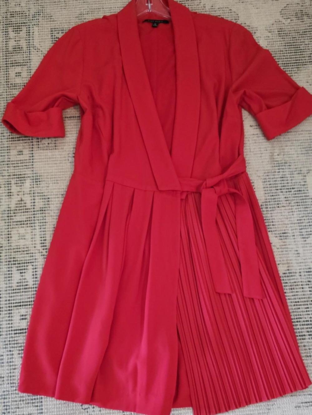 Alex Marie Red Pleated Wrap Rompet Dress